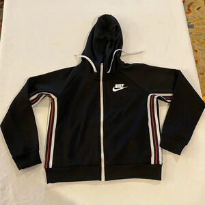 Nike Sportswear FZ Tracksuit Full Zip Hoodie Black White 932431-013 Small‎ EUC
